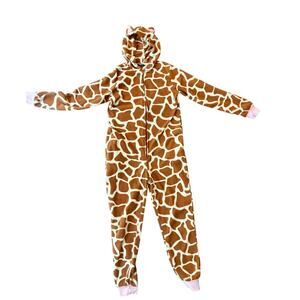 Follow Me Giraffe Hooded Onesie Pajamas Women’s Small